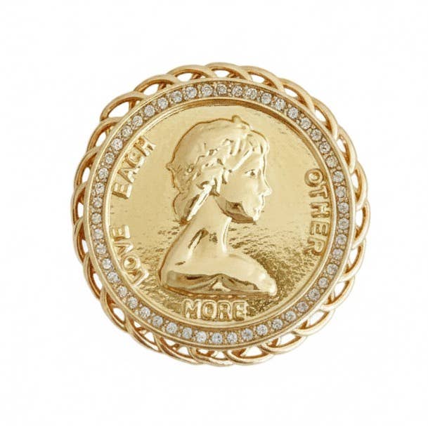 Medallion Coin Brooch