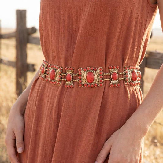 Geometric Stone Chain Belt