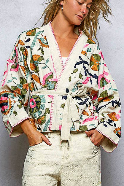 Wildflower Embroidered Kimono