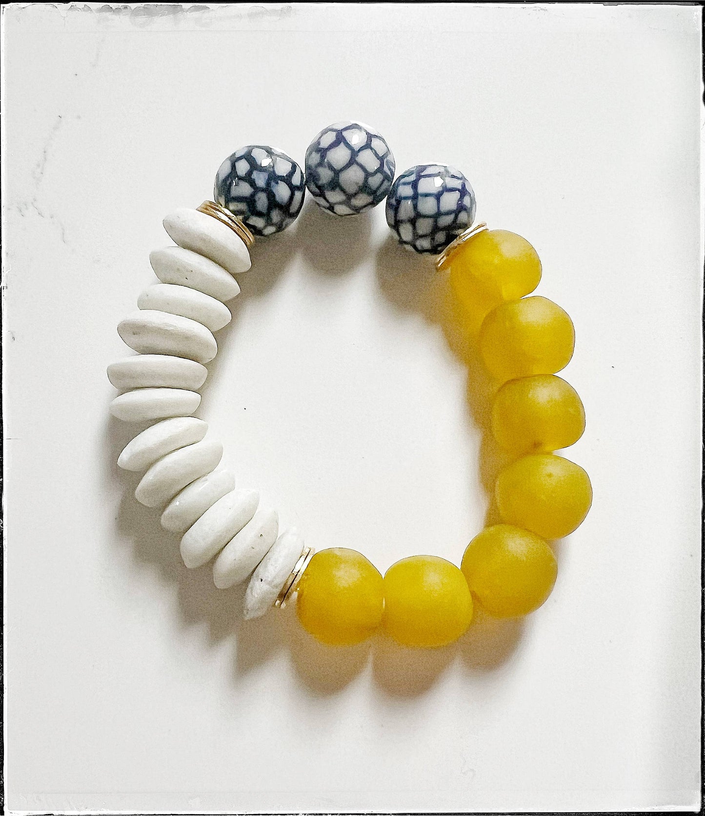 Yellow Recycled Glass Bracelet