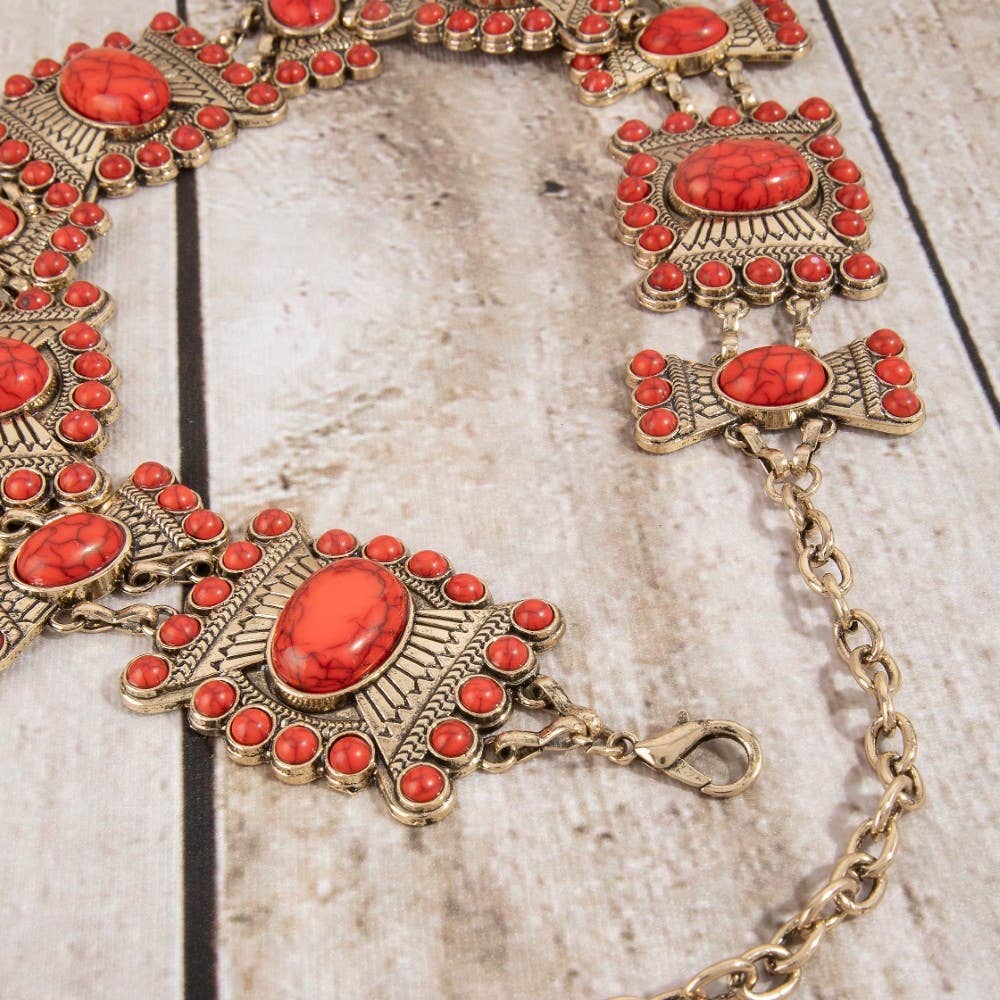 Geometric Stone Chain Belt