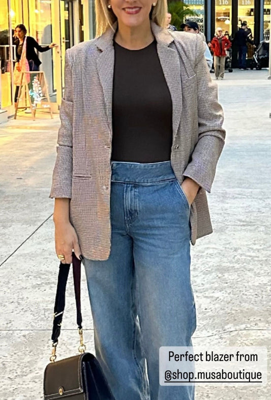 Becca Oversized Plaid Blazer