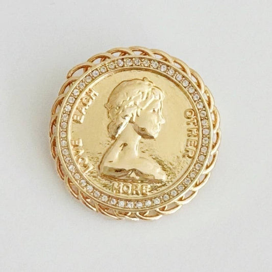 Medallion Coin Brooch