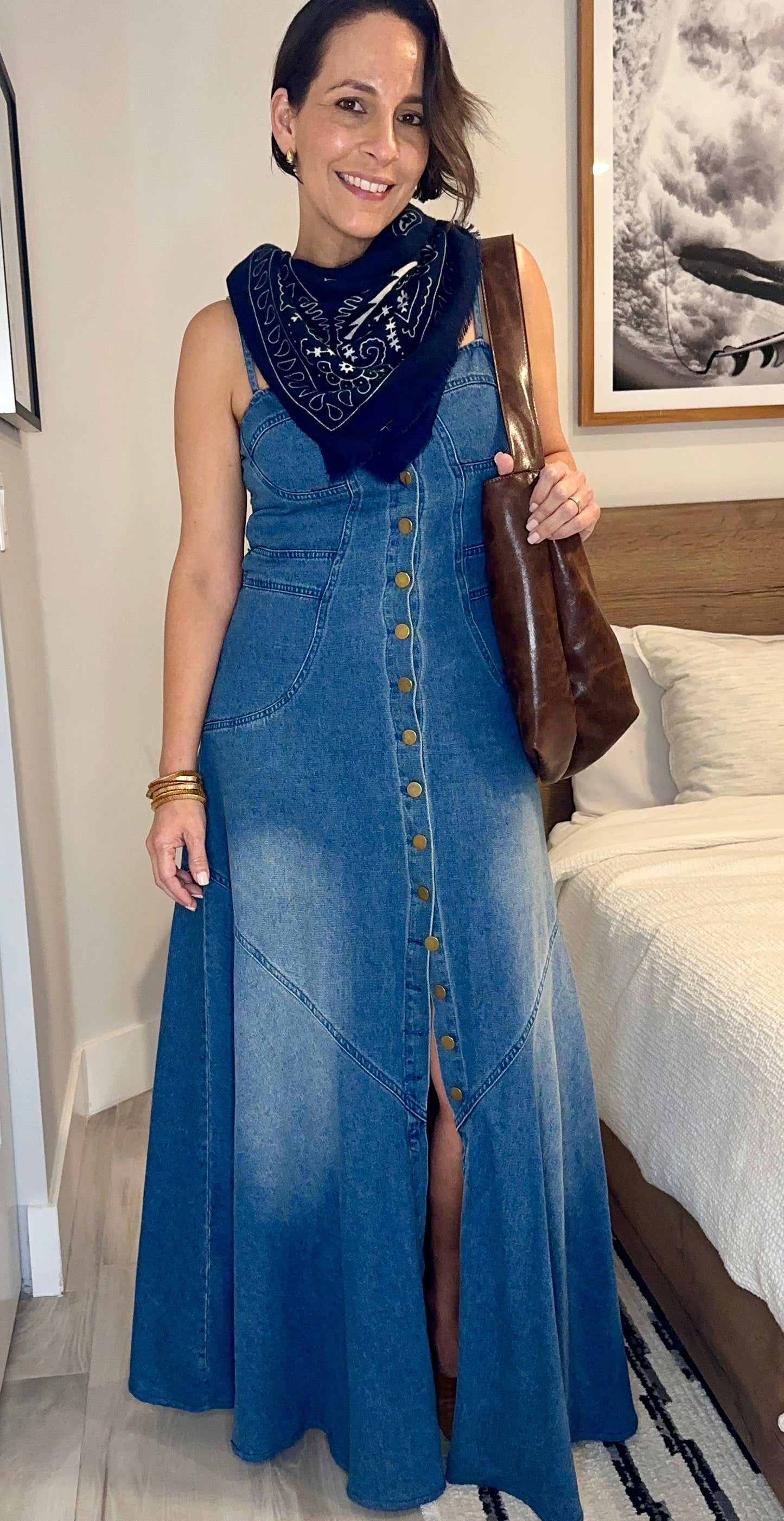 Monique Denim Maxi Dress