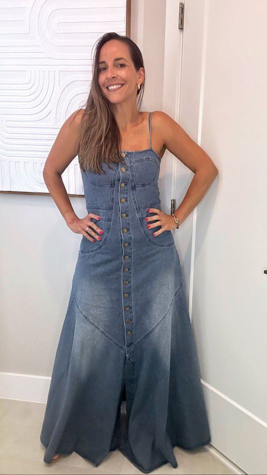 Monique Denim Maxi Dress