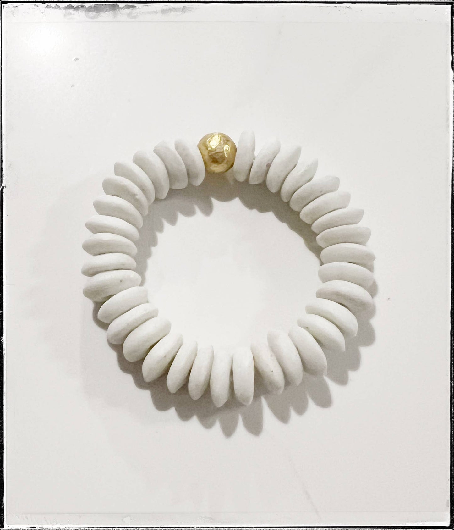 White Ashanti Glass Bracelet