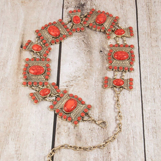 Geometric Stone Chain Belt